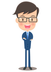 男性会社員　腕組