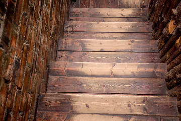 Brown wooden staircase