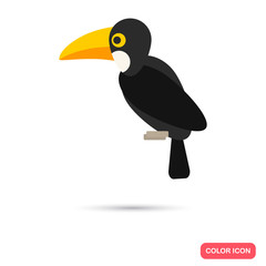Toucan color flat icon