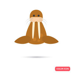 Walrus color flat icon