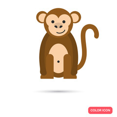 Monkey color flat icon