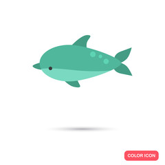 Dolphin color flat icon