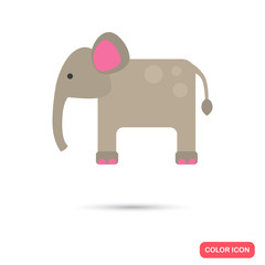 Elephant color flat icon