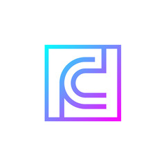 Letter C logo,Square shape symbol,Digital,Technology,Media