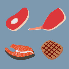 Steak Icons Set