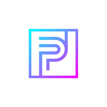 Letter P logo,Square shape symbol,Digital,Technology,Media