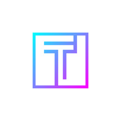 Letter T logo,Square shape symbol,Digital,Technology,Media