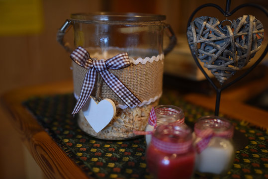 decorazione casa vaso vetro candele angioletti gnomi 