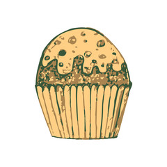 Sketch a delicious cake. Sweet clipart. Vector isolated image. Bread products. Unique works for Your business.