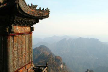 Autumn view from one of peaks of Wudang mountains, Hubei, China
