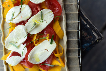 Puff pastry with tomatoes and mozzarella © dominikab