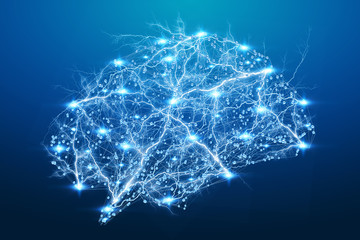 Digital x-ray human brain 3D rendering - obrazy, fototapety, plakaty
