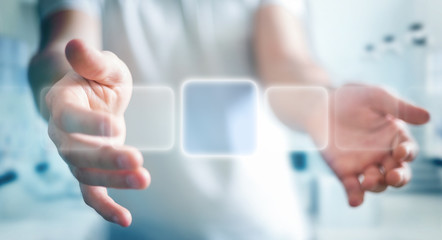 Businessman surfing on internet with digital tactile interface 3