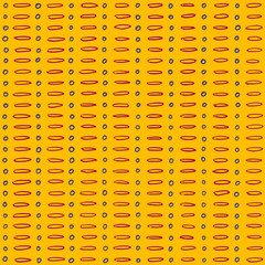 Simple dot and dash sunny pattern, seamless vector background
