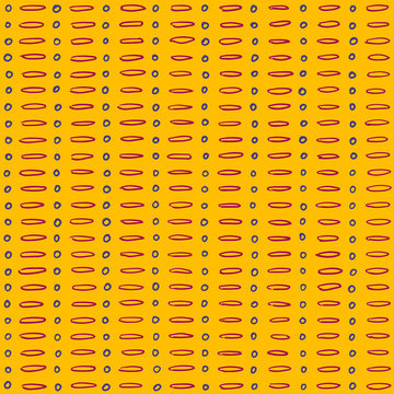 Simple dot and dash sunny pattern, seamless vector background