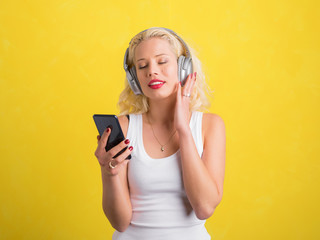 Woman listening to music