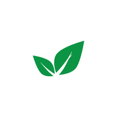     Eco icon with green leafs.