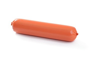 sausage. Closeup view Isolated on white background