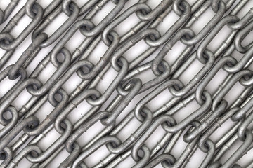 Chain texture. Iron chain background. Guy close up shot wallpaper. Gray string background. Chain background. Silver color range background image. Chain on white underlay. Metalic back part.