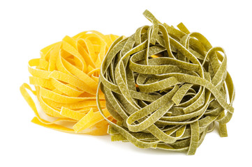 yellow and green fettuccine