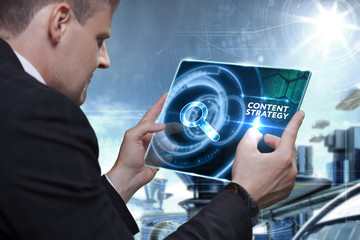Business, Technology, Internet and network concept. Businessman