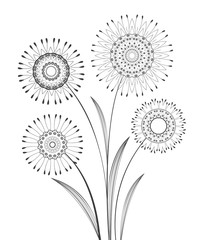 Vector meadow flowers