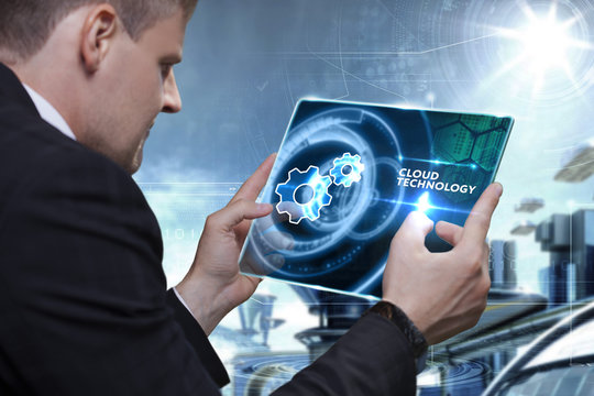 Business, Technology, Internet and network concept. Businessman