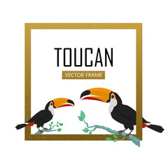 Toucan Bird Flat Design Vector Illustration