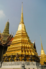 Fototapeta premium Wat Phra Kaew. Temple of the Emerald Buddha is regarded as the most sacred Buddhist temple in Bangkok Thailand.
