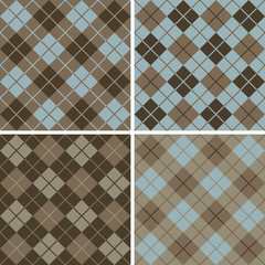 Argyle-Plaid Patterns in Blue and Brown