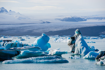 Glacial River Ice Lagoon at Jokulsarlon Iceland.