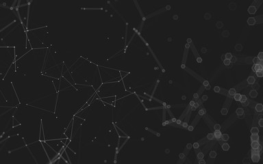 Abstract polygonal space low poly dark background, 3d rendering