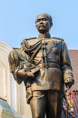 The brass statue of King Chulalongkorn (Rama V) at Phra Ramratch