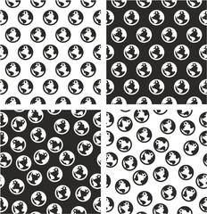 Planet Earth Aligned & Random Seamless Pattern Set