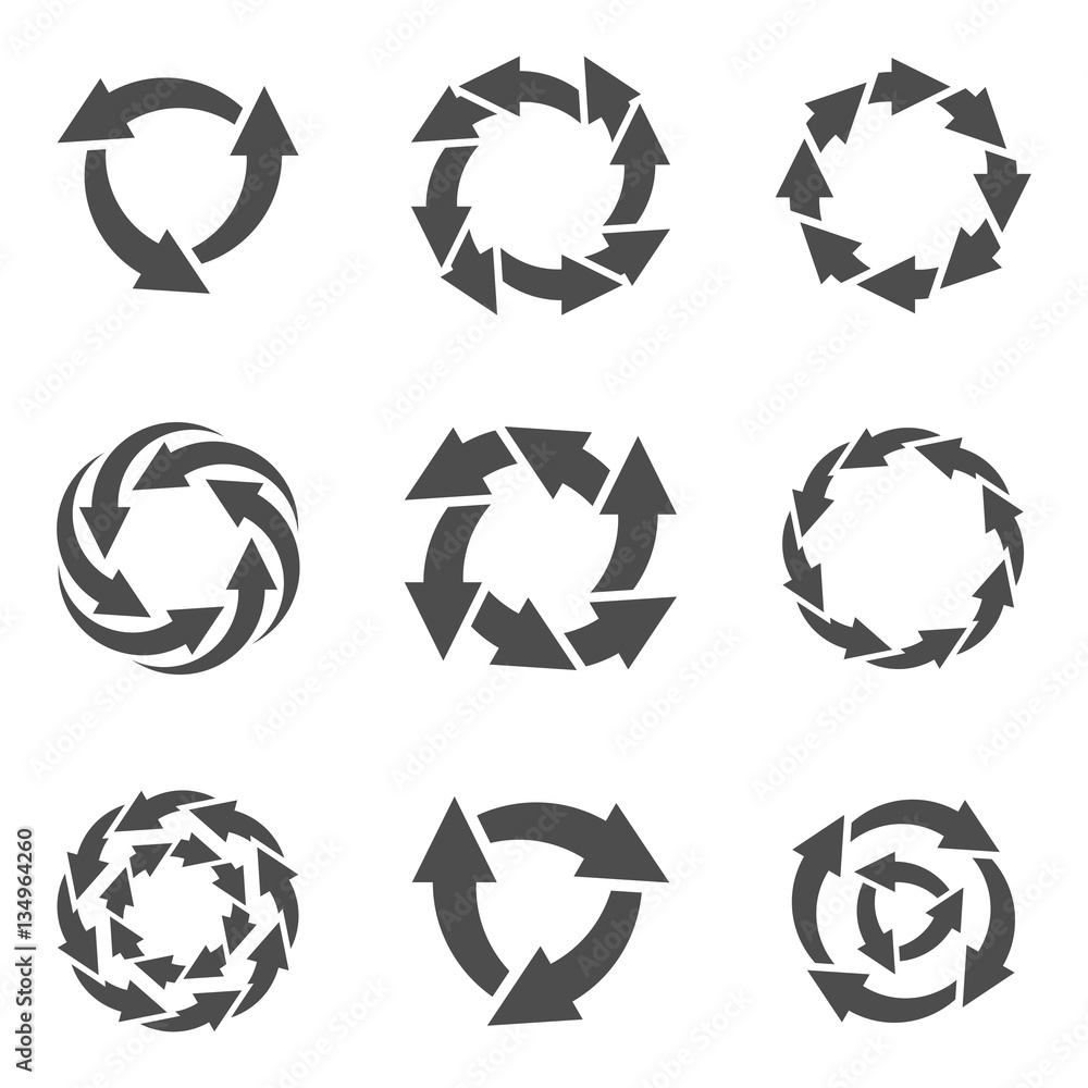 Poster set of arrows. vector reload arrows.