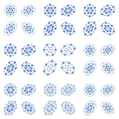 Scientific research emblem. Set of science logo icon.