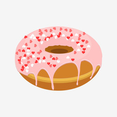Donut with sprinkles isolated on white background