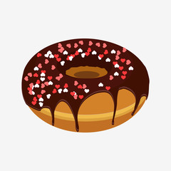 Donut with sprinkles isolated on white background