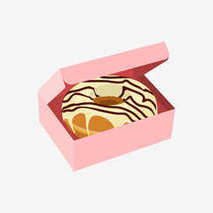 Donut with sprinkles isolated on white background