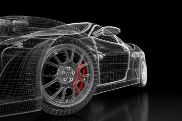 Naklejki  Siatka samochodowa 3D na czarno