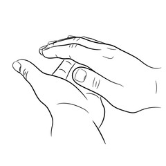 clap hands on white background of monochrome vector illustrations