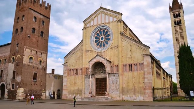 San Zeno church in Verona, Italy hyperlapse