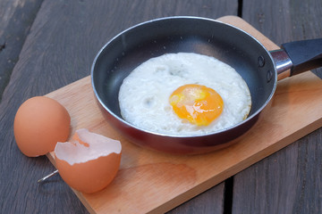 fried egg with pan