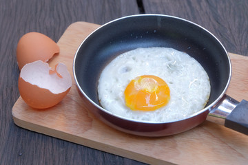 fried egg with pan