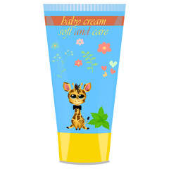 Baby cream tube with kids design