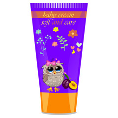 Baby cream tube with kids design