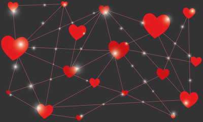 vector background with hearts, Valentine's Day