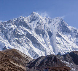 Lhotse (8516 m) on a sunny day - Everest region, Nepal, Himalayas