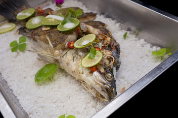 barbeque white snapper fish.
