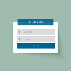 flat sticker style member login user interface design